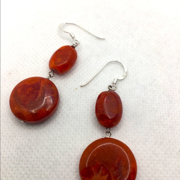 Women Red Carol Dangle Earrings - Picture 3 of 7
